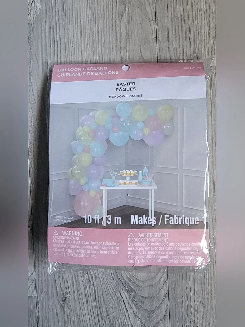 Easter Meadow Balloon Garland Pastel Pink, Yellow Arch Kit (10 Ft., 3 M), New